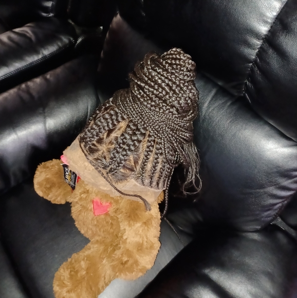 Full lace Medium size cornrow beautiful African braid Nigerian lace front wig - Picture 2 of 13